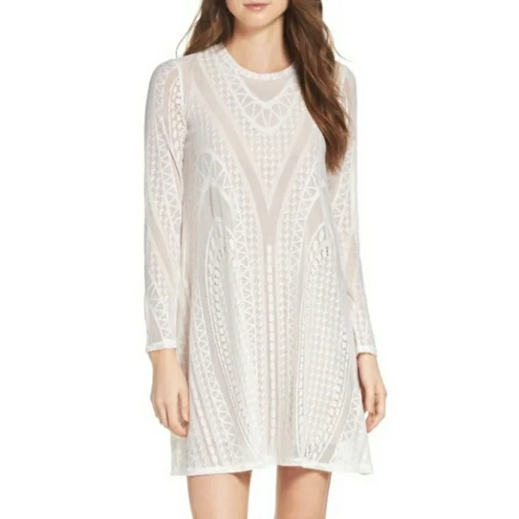 BCBGMaxAzria | Dresses | Bcbgmaxazria Natyly Lace Long Sleeve Swing Dress |  Poshmark